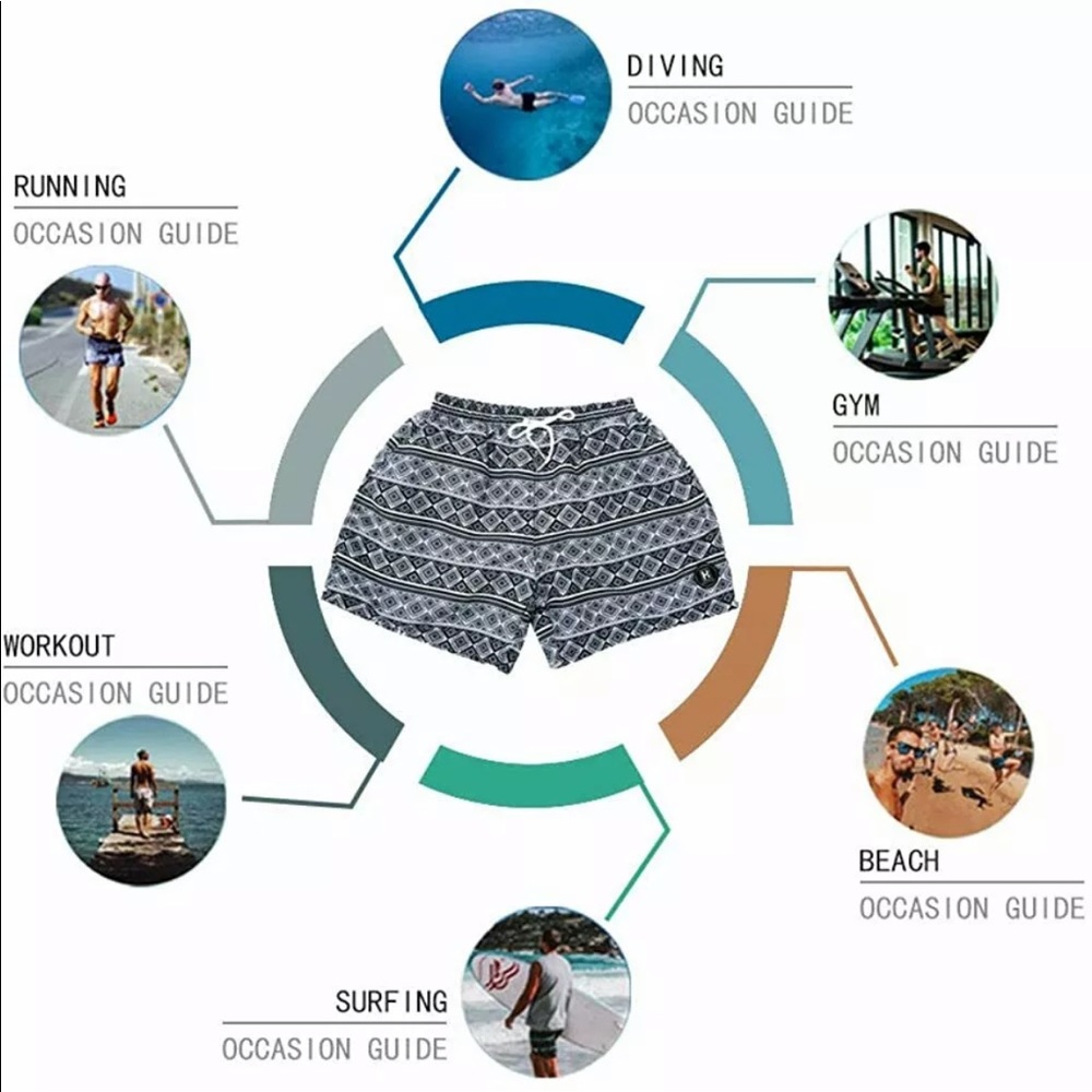 QuickDry Boardshorts Shark Swim Trunks - Picture 4 of 10